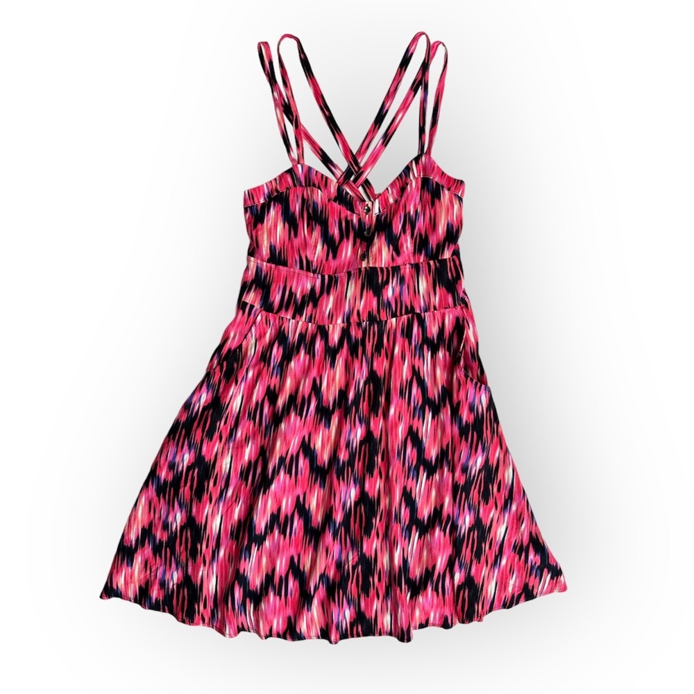 NWT Express Summer Mini Dress Short Pockets CrissCross Smocked Women's Small